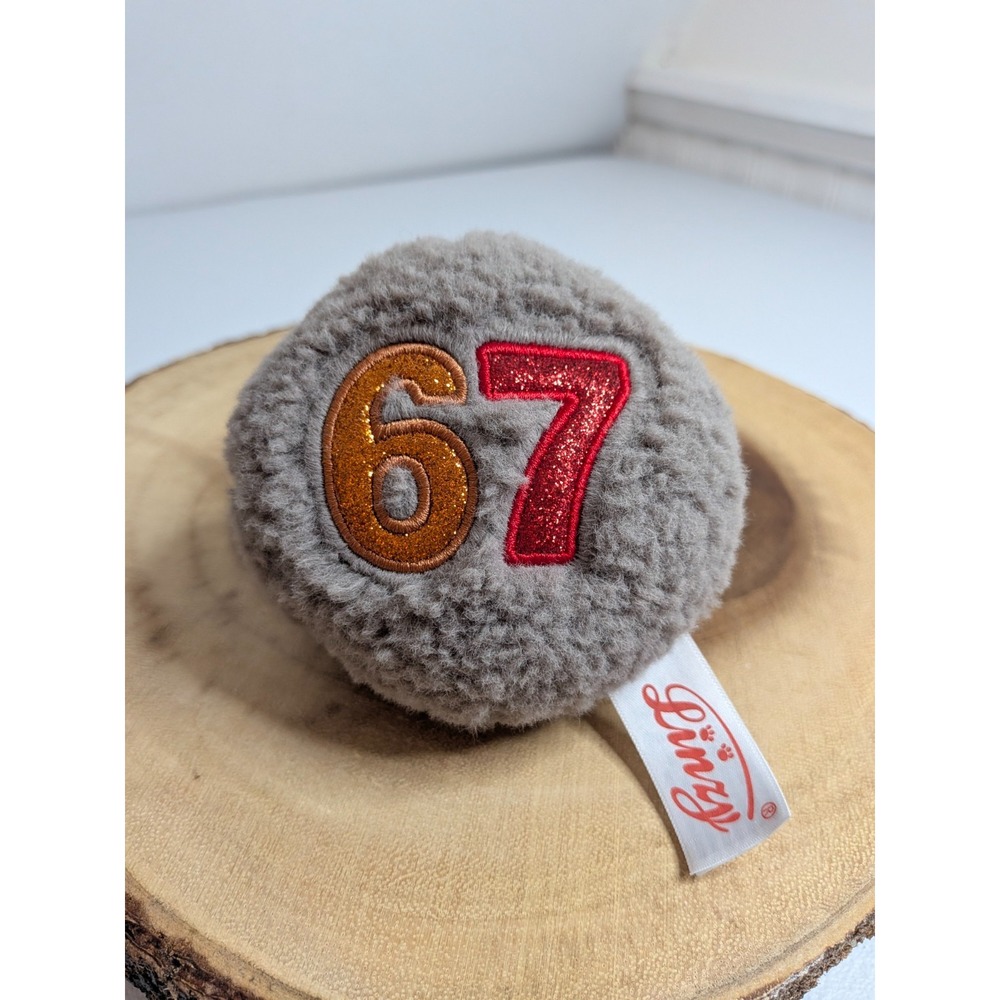 Linzy 67 Plush Bag Clip Gray Fuzzy Pop Culture
